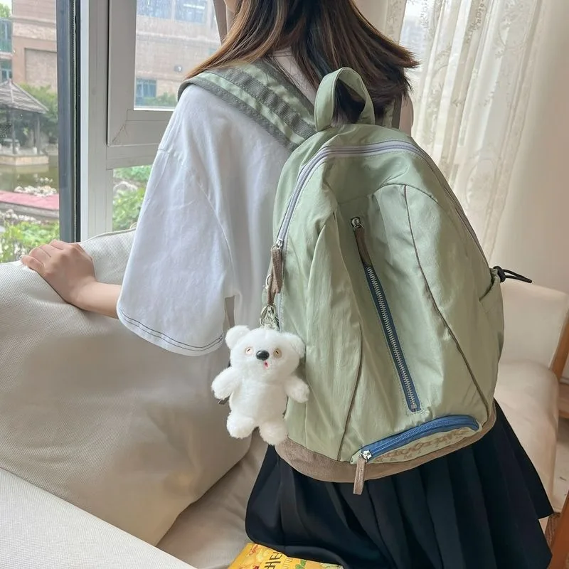 Női hátizsák hímzés lány fiú iskolatáska Nagy kapacitású dupla vállú hátizsákok Nylon tinédzser divat utazás főiskolai táska
