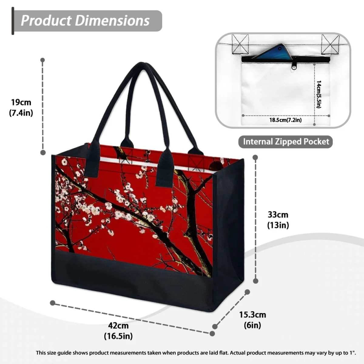 Női kézitáskák Cseresznyevirág piros mintás alkalmi női táskák Nagy kapacitású kültéri bevásárlótáska Női ajándékok Bolsos Mujer 2023