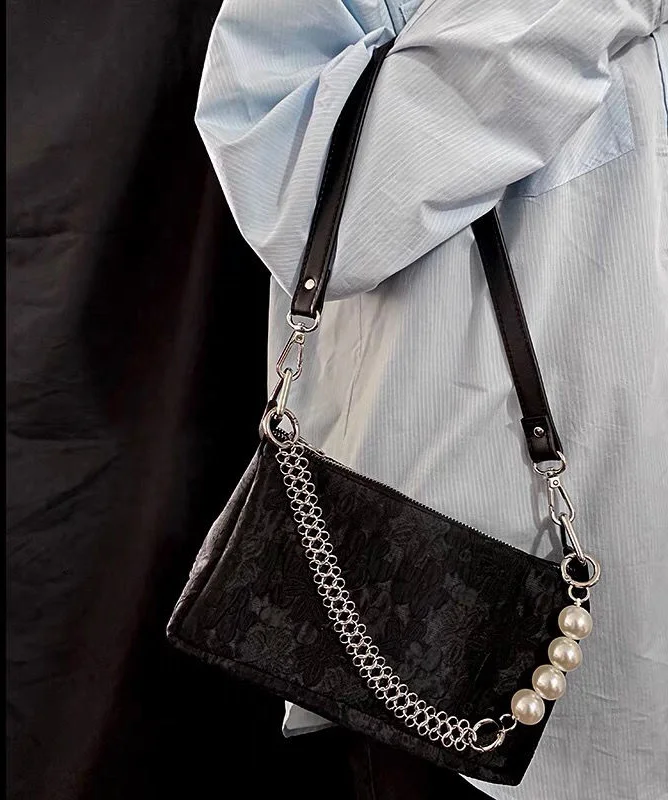 Női táska Divat hímzés Vintage láncok Gyöngy cipzár PUHA válltáskák Kézitáskák Pürék és táskák Crossbody Luxus Lányok Táska