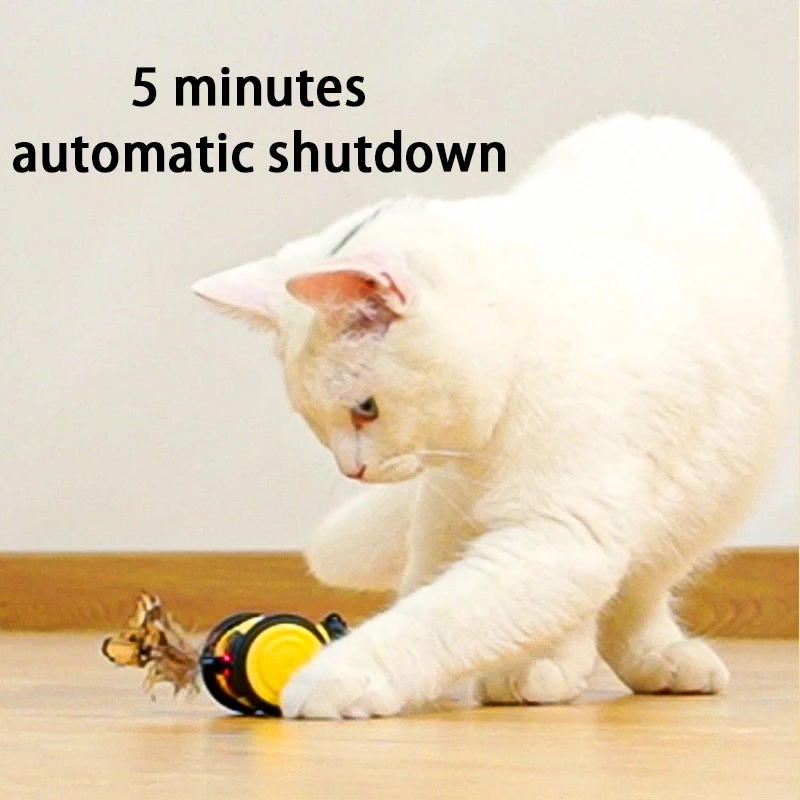 Okos macska játék autó Aranyos méh futó autó macska játékok interaktív macskabotok teaser toll véletlenszerűen mozgó elektromos kisállat macska játékok