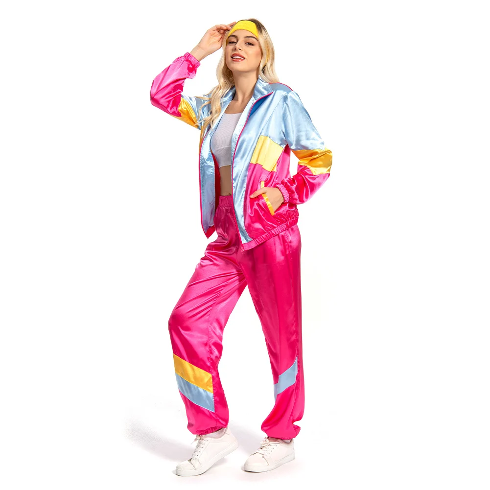 Párok Hippi 80-as évek 90-es évek jelmez Férfi nők Karnevál Halloween Vintage Party 70-es évek Rock Disco ruházat Öltöny cosplay hip-hop ruhák