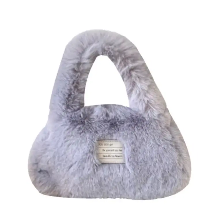 Simple Design női puha plüss Hobos válltáskák Téli szőrös női kuplung pénztárca kézitáska divat női hónalj táska