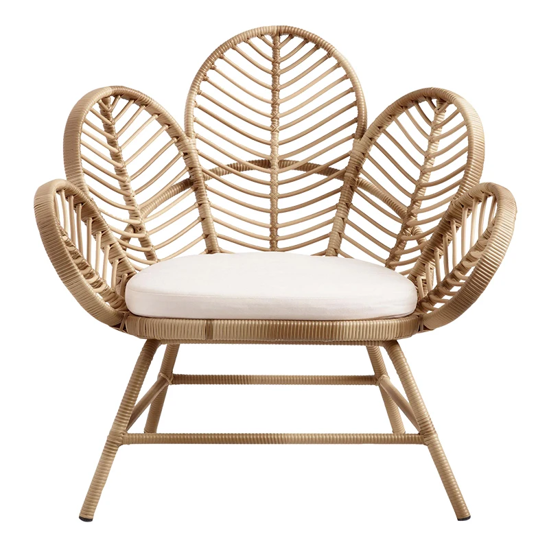 Szabadidő szék alerkélyes hálószoba Nappali Egyszerű páva retro szék Kreatív tömörfa rattan szabadidős szék