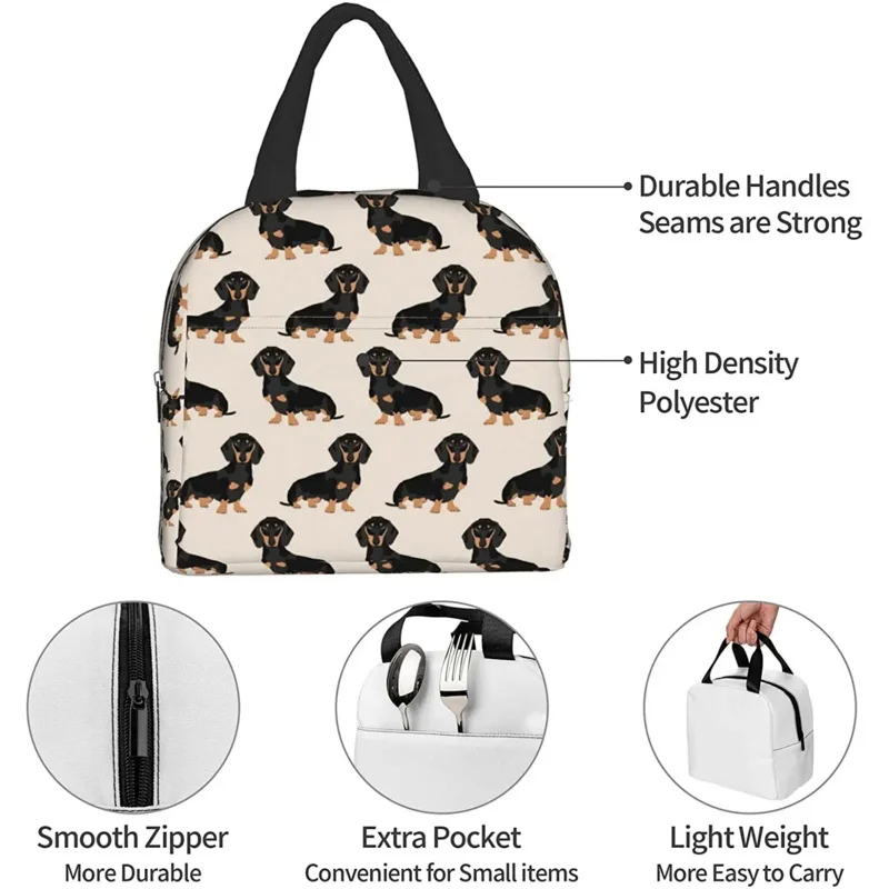 Tacskó kutyák szigetelt uzsonnás táska női hűtő táskák szivárgásmentes újrafelhasználható uzsonnás táskák irodai munkához Iskolai piknik hordozható