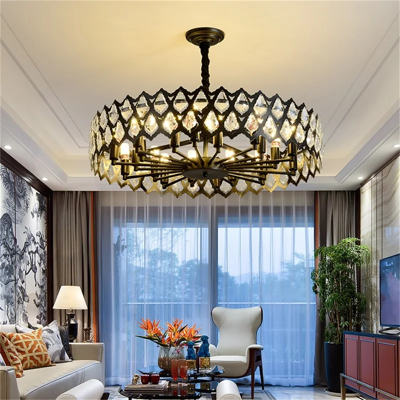 TEMAR fekete csillár lámpatestek Modern kreatív ág kristály függőlámpa lámpa Otthoni LED dekorációhoz