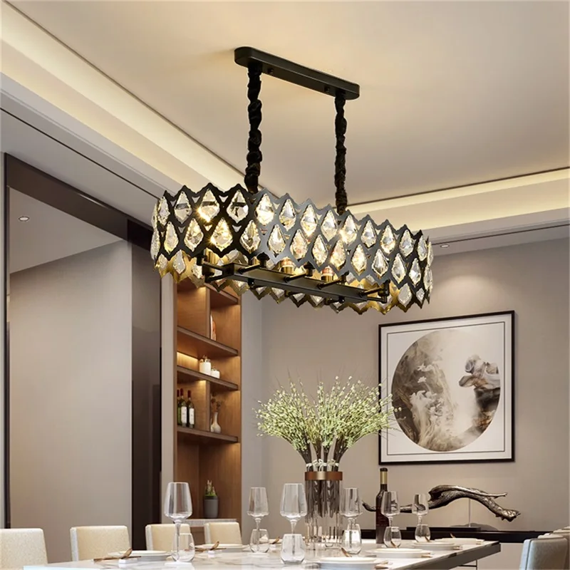 TEMAR fekete csillár lámpatestek Modern kreatív ág kristály függőlámpa lámpa Otthoni LED dekorációhoz