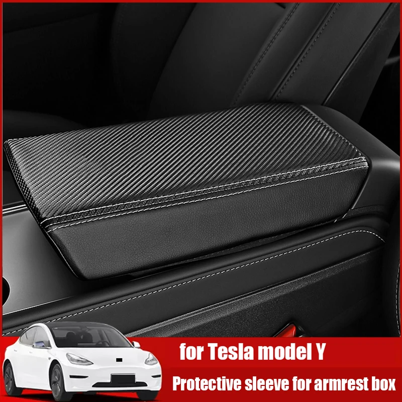 Tesla Model Y esetén Kartámasz doboz burkolat belső, középső kartámasz doboz, velúr védelem