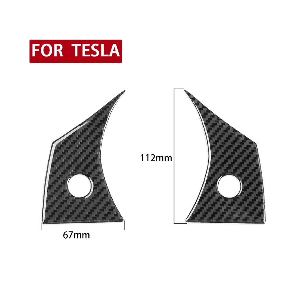 Tesla Model Y Model 3 szénszálas autó esetében Kormánykerék burkolat keret Dekoratív matrica Belső stíluskiegészítők