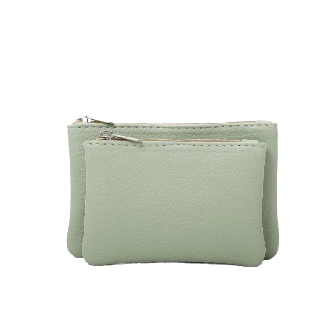 Trend Új Mini kompakt kártyatáska csere kulcstároló táska dupla cipzáras rövid pénztárca női divat hordozható