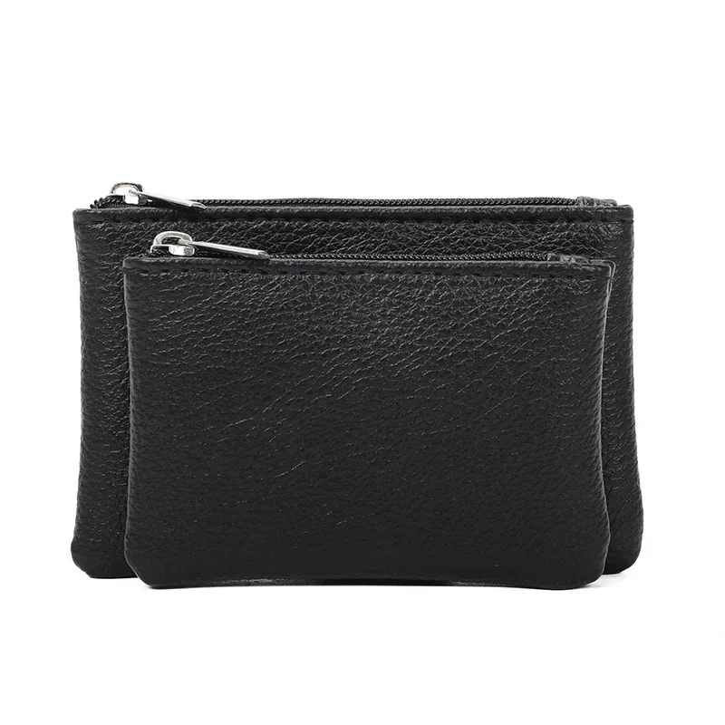 Trend Új Mini kompakt kártyatáska csere kulcstároló táska dupla cipzáras rövid pénztárca női divat hordozható