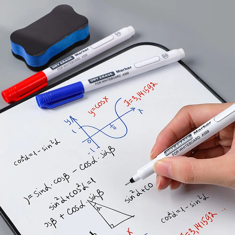  Törölhető tábla toll rendkívül vékony 0,5 mm-es száraz törlőtoll irodai vizsgálat vízálló jelölő toll