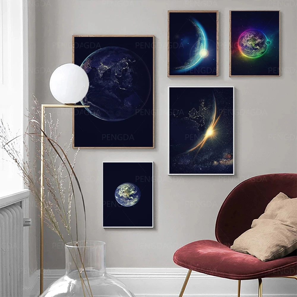 vászon nyomtatott fali poszter festészet Jabsztrakt holdfény Modern lakberendezés Moduláris képek Absztrakt Nincs keret a nappaliban