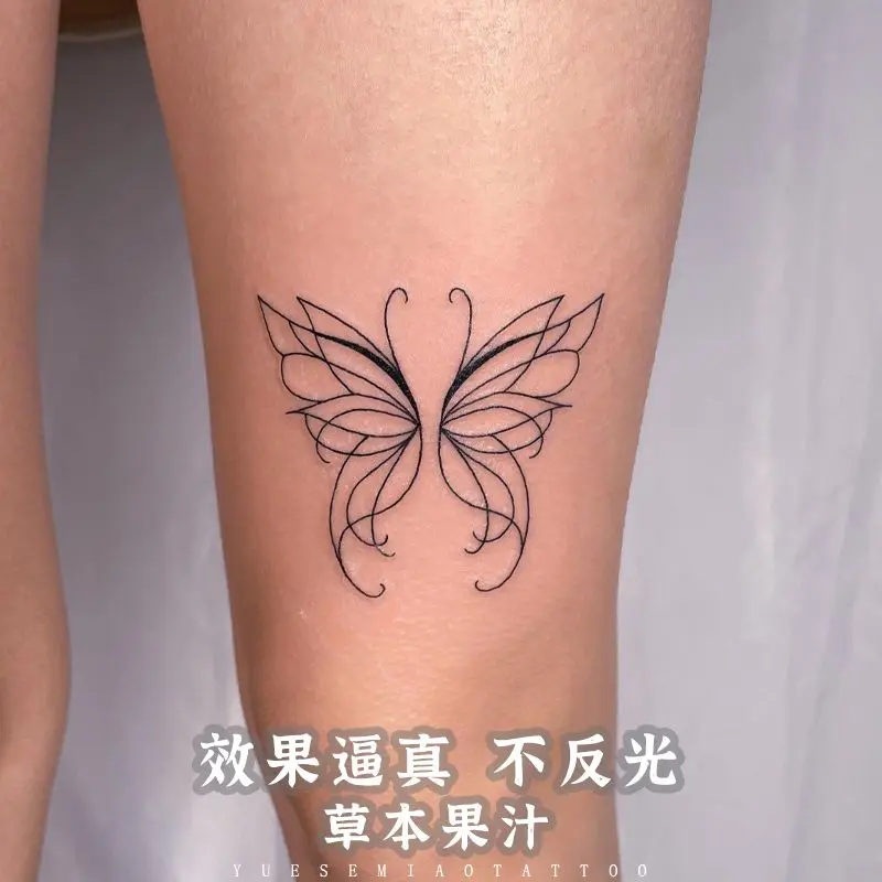 Vízálló Tatoo Egyszerű vonalak Pillangó kar mellkas Juice Tattoo matricák Hamis tetoválások nőknek Y2k Aranyos Tatto Hotwife Nagykereskedelem