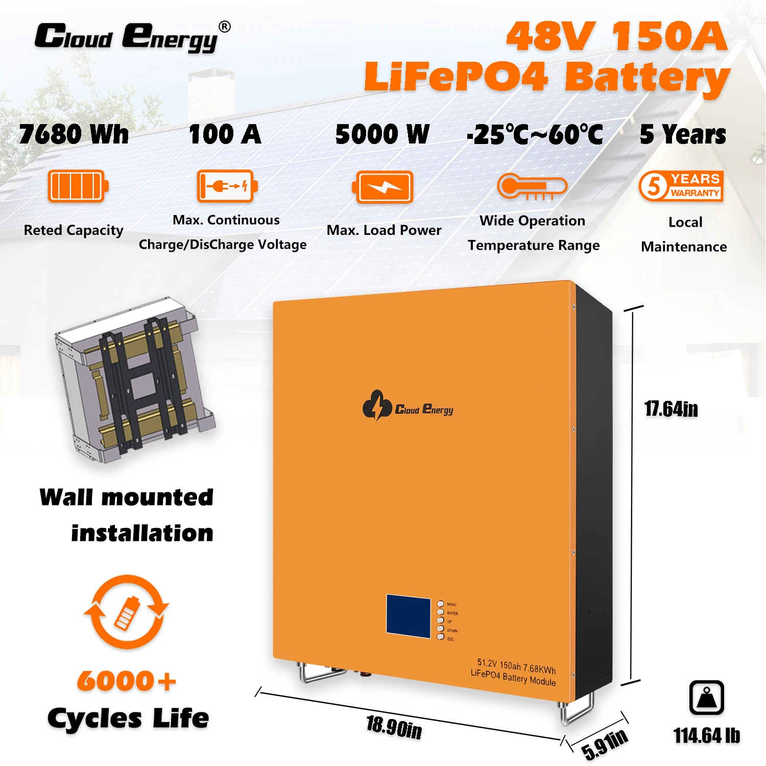 YYHCChangos energia háztartási energiatároló fal 5kwh 7kwh 10kwh 20kw 48v Li-ion akkumulátor lítium energia otthoni napelem