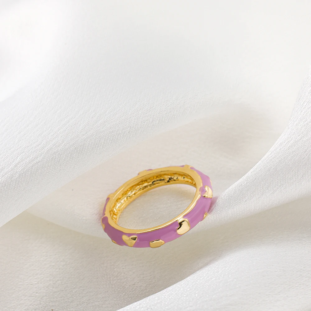 Új divat színes csöpögő olaj zománcgyűrűk nőknek Divatos aranyozott ujjgyűrűk Koreai ékszerek