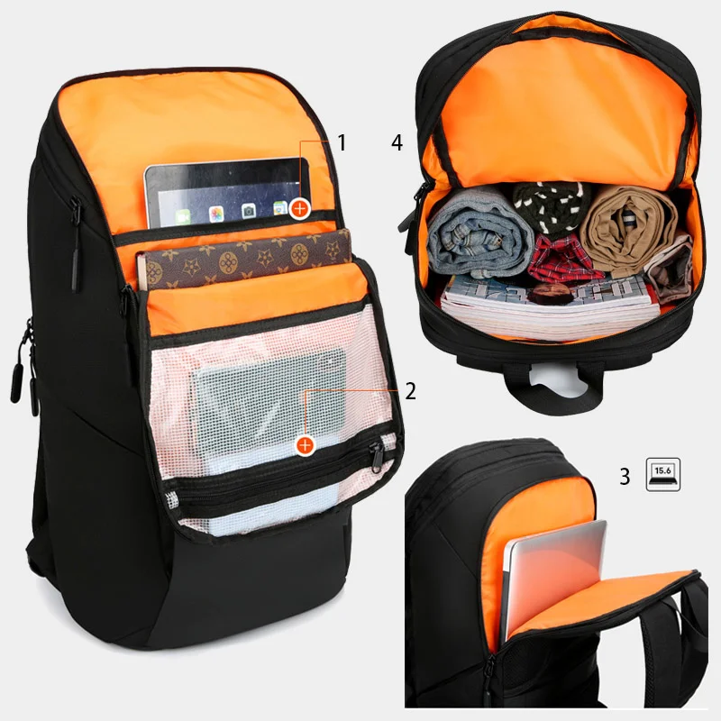 Új rejtett lopásgátló cipzáras 15,6 hüvelykes Iaptop hátizsák férfi kiváló minőségű táska multi USB töltőhöz Utazási hátizsákok Vékony táskák