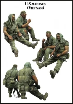 1/35 Méretarányos gyanta figura összeszerelési modell készlet vietnami háború Amerikai haditengerészet tengerészgyalogos 2 ember Összeszereletlen és festetlen DIY játékok