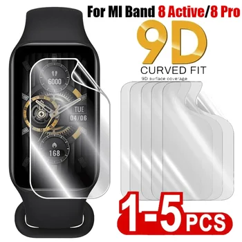 1-5DB Xiaomi Band 8 Active 9D ívelt puha hidrogél filmvédő teljes borító Xiaomi Band 8 Pro intelligens óra tartozékokhoz