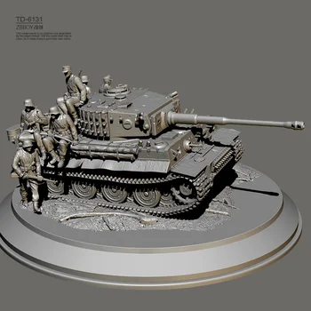 1/72 1/48 1/35 Gyanta Katona modell készletek figura Tankok + katonák + táj (3D nyomtatás) TD-6131/3D teljes készlet