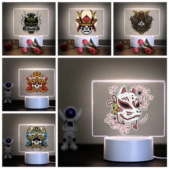 1 db hűvös Szellemarcú szamuráj 3D lámpa ajándék gyerekszobához Dekoráció a fiúk lányainak születésnapi ajándéka