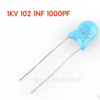 100DB / LOT 1KV 102 1NF nagyfeszültségű kerámia kondenzátorok DIP kapacitás 1000V 1nf