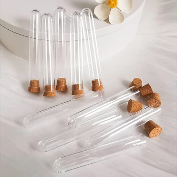 100db / tétel 15 * 100mm kemény műanyag kémcsövek parafa dugóval Party cukorka üveg fürdőkád sós fiolák esküvői ajándék szívességi ajándékcső