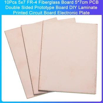 10Pcs 5x7 FR-4 üvegszálas tábla 5 * 7cm PCB kétoldalas prototípus kártya DIY laminált nyomtatott áramköri lap elektronikus lemez