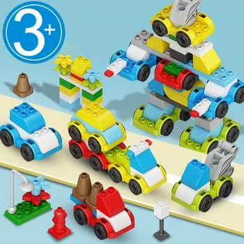 119db Cserélhető építőelem Játék összeszerelő kockák Autó átalakító robot játékok DIY 3-6 éves lányok Fiúk Oktatási ajándék