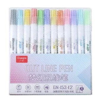 12db 12 színű fluoreszkáló toll 2mm szálfej színes toll irodai kellékek Aláírás jegyzet Diákíró eszköz