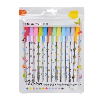 12db Juice Color Art gél toll készlet 0,5 mm-es golyóstollat színes író jelölő rajzhoz Highlight Office School F7129