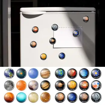 12db Planet hűtőszekrény mágnesek Naprendszer matrica sötét holdcsillagokhoz Kreatív hűtőszekrény matricák Űrsikló otthoni dekoráció