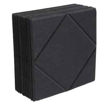 12Pack akusztikus panelek Belső négyzet alakú hangszigetelő párnázás, 12X12X0.4Inch Hangcsillapító panel fekete