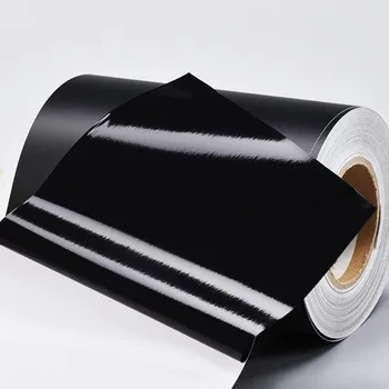 15CM és 30CM szélesség Matte Gloss Black légkioldó vinilfóliás tekercs fényes autó karosszéria matrica csomagolófólia