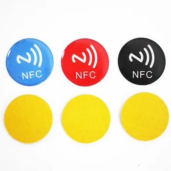 1db/Lot Anti Metal NFC 213 144Byte 13.56Mhz Diameter 30mm NFC Epoxy Tag matrica minden NFC-kompatibilis telefonhoz