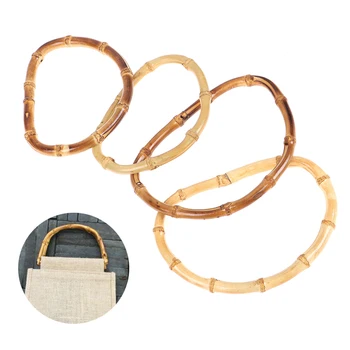 1db vintage bambusz táska fa fogantyúk csere DIY kiegészítők nőknek kézitáskák