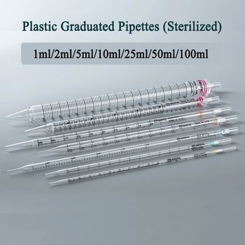 1ml 2ml 5ml 10ml 25ml 50ml eldobható szerológiai pipetta steril egyedi sterilizált műanyag pipetta Beosztással ellátott pipetták