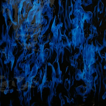 1Set Blue Fire Water Transfer Hydrodipping Film nem mérgező film Vízátadó film Dekoráció autó kerék sisak dekoráció 50x100cm