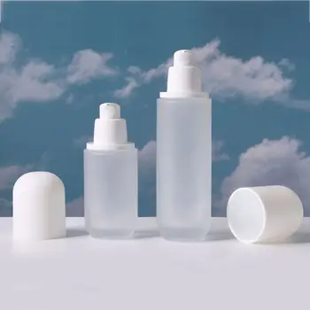 20-120ml matt üveg lotion szivattyú palackprés adagoló hordozható kozmetikai krém újratölthető palackok utazás