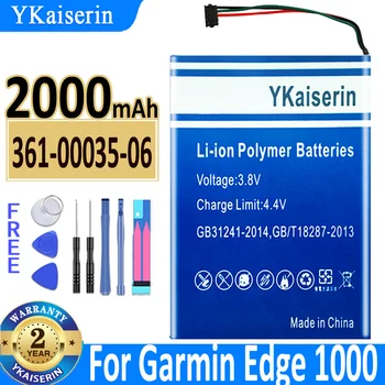 2000mAh YKaiserin 361-00035-06 akkumulátor Garmin Edge 1000 Edge készülékhez FEDEZZE FEL 1000 megközelítés G8 DI44EJ18B60HK akkumulátor + Ingyenes eszközök