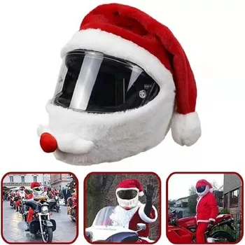 2021 Új karácsonyi Mikulás kalap motoros sisak huzat Mikulás kerékpáros arcmaszk motorkerékpár elektromos kerékpár kalap maszk sisak motorháztető