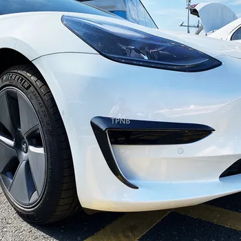 2022 ÚJ autó első ködlámpa szemöldök a Tesla Model 3 2021 Piano Black és szénszálas színek tartozékaihoz