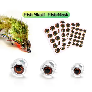 20PCS Fly Bonding Fish Mask / 3D Eyes Suspend Streamer Hüllő Sárkány Eyes Pike Bass Pisztráng Sósvízi légy Kötőanyag