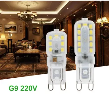 220V G9 LED kukorica izzó szabályozható 3W/5W energiatakarékosság kristálylámpához folyosó lámpa 2800-3500 K / 5800-6500 K