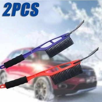 2PCS autó hólapát Multifunkcionális 2 az 1-ben hóeltakarító kefe Téli hóeltakarító eszközök Jégtelenítő lapátok