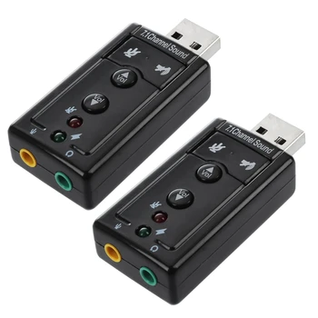 2X 7.1 csatornás USB külső hangkártya audio adapter