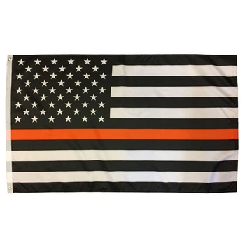 3 x 5 ft Amerikai Egyesült Államok vékony narancssárga vonal Keresés Mentés helyreállítása SAR vészhelyzet EMS Személyzet zászló