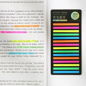 300 lap Szivárvány színű index Jegyzettömb Öntapadó jegyzettömb Papír matrica Jegyzettömb könyvjelző Iskolai kellékek Kawaii írószerek