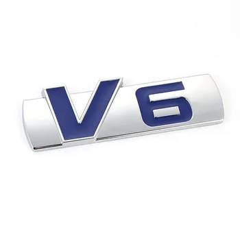 3D autó V6 logó matrica embléma Automatikus matrica V6 Mercedes BMW Audi Ford Fiesta Mustang Ranger Nissan Toyota Honda Styling
