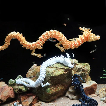3D nyomtatott csuklós sárkány kínai hosszú rugalmas realisztikus készített díszjáték modell otthoni irodai dekoráció dekoráció gyerek ajándékok