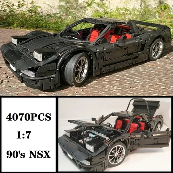 4070PCS 90-es évek Honda NSX 1:7 MOC-30093 Klasszikus szuperautó építőkockák DIY játékok gyerekeknek Ajándékok fiú 6 hengeres motor játék